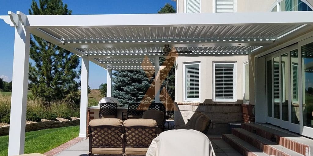 Cherry Hills white Pergola by StruXure of the Rockies