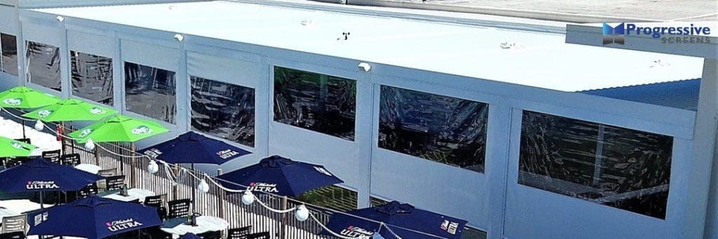 Commercial insect screen by StruXure of the Rockies