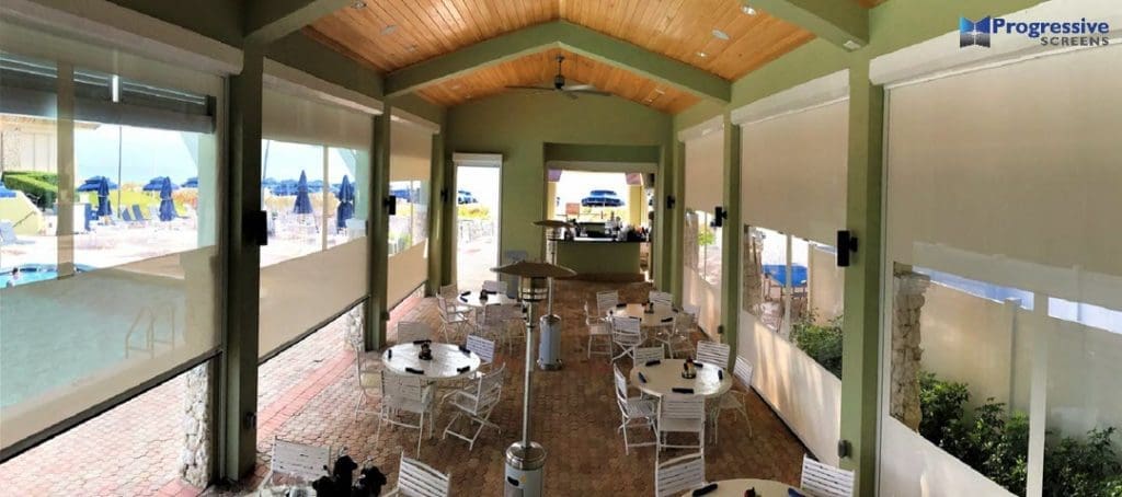 Commercial solar screen cover by StruXure of the Rockies