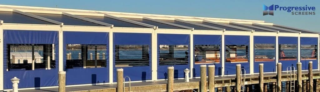 Commercial wind screen dock by StruXure of the Rockies