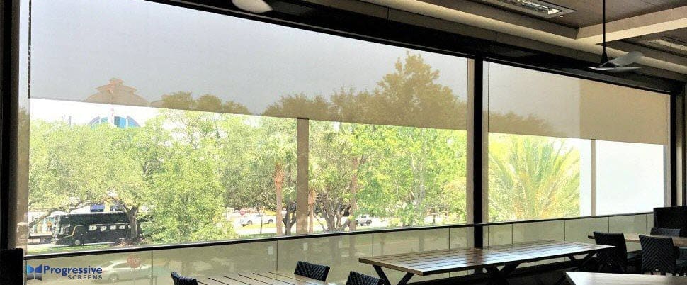 Commercial wind screen by StruXure of the Rockies