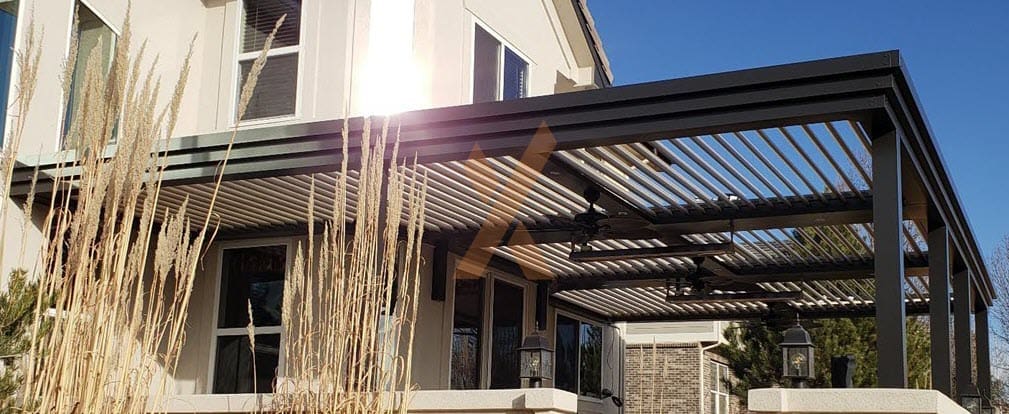 Backyard pergola Penrod by StruXure of the Rockies