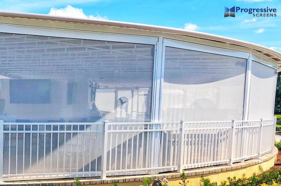 commercial solar screen circular by StruXure of the Rockies