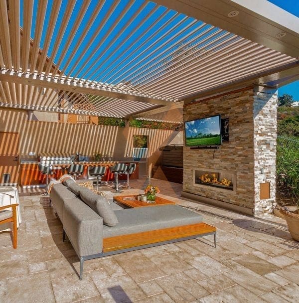 Residential pergola balcony by StruXure of the Rockies