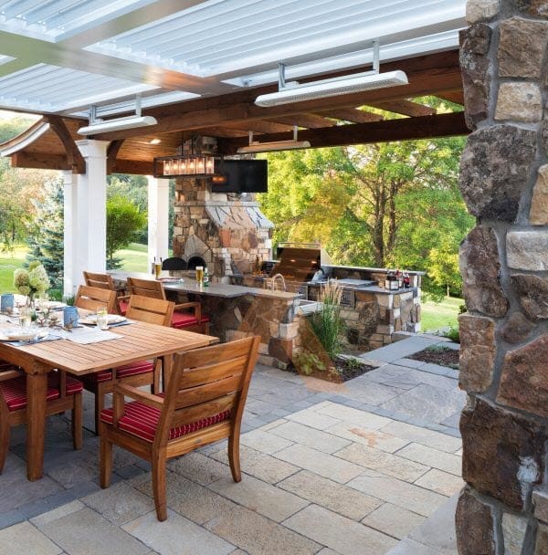 Residential pergola kitchen by StruXure of the Rockies
