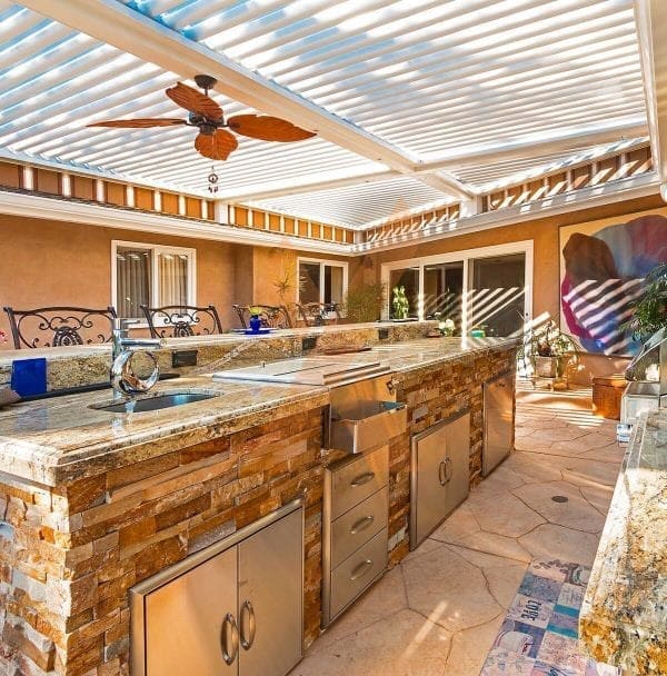 Residential pergola kitchen by StruXure of the Rockies
