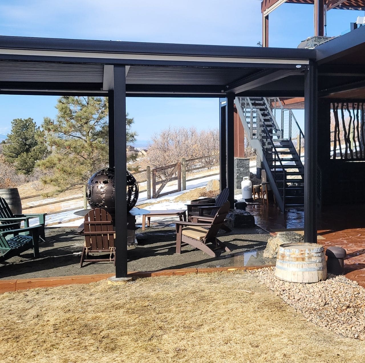 Adjustable Aluminum Pergola installed in Castle Rock